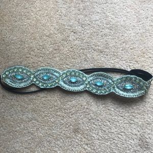 Aqua / seafoam woman’s beaded headband